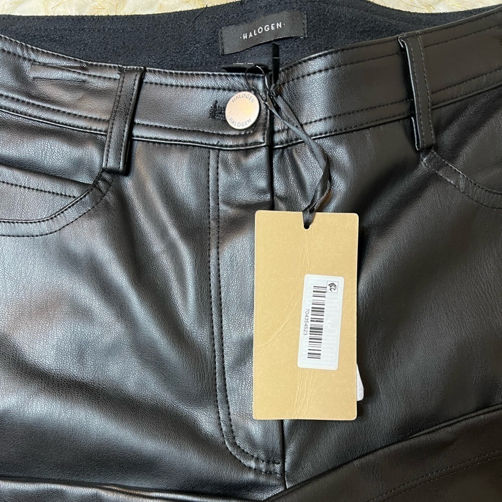 Halogen Faux Leather Pant High Rise Straight Leg - Picture 4 of 5